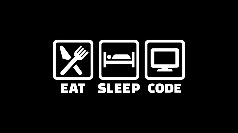 Eat Sleep Code, 4k background