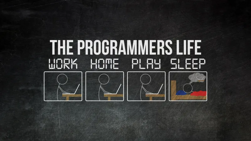 Programmer life, Dark background, 5K