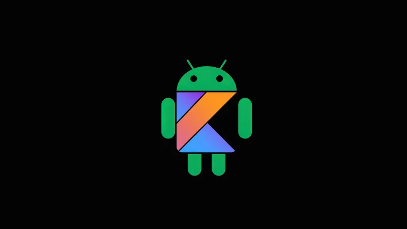 Android Kotlin Logo, 5K, AMOLED