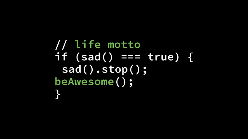 Be Awesome, If code wallpaper, 4K, Black