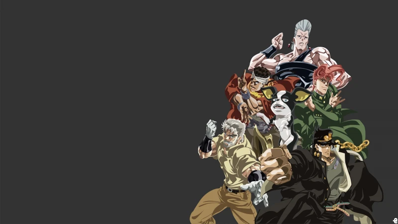 JoJo's Bizarre Adventure, Jotaro Kujo, Jean Pierre Polnareff, Noriaki Kakyoin, Joseph Joestar