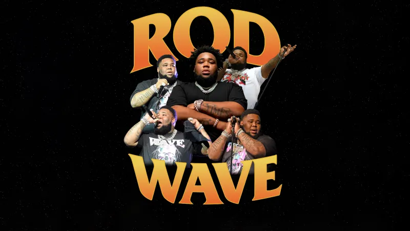 Rod Wave 4K background, Fan Art, Black background