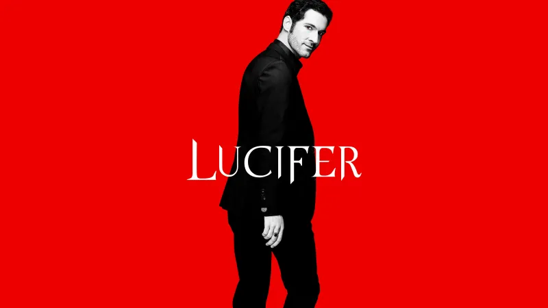 Lucifer 5K Wallpaper, Tom Ellis, Lucifer Morningstar, Red background