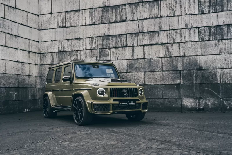 Brabus 700 Widestar, Mercedes-AMG G 63, Olive green, Concrete wall wallpaper
