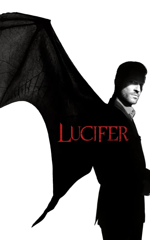 Tom Ellis as Lucifer Morningstar, Phone background HD, Black and White