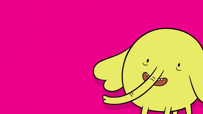 Tree Trunks in Adventure Time, Pink background