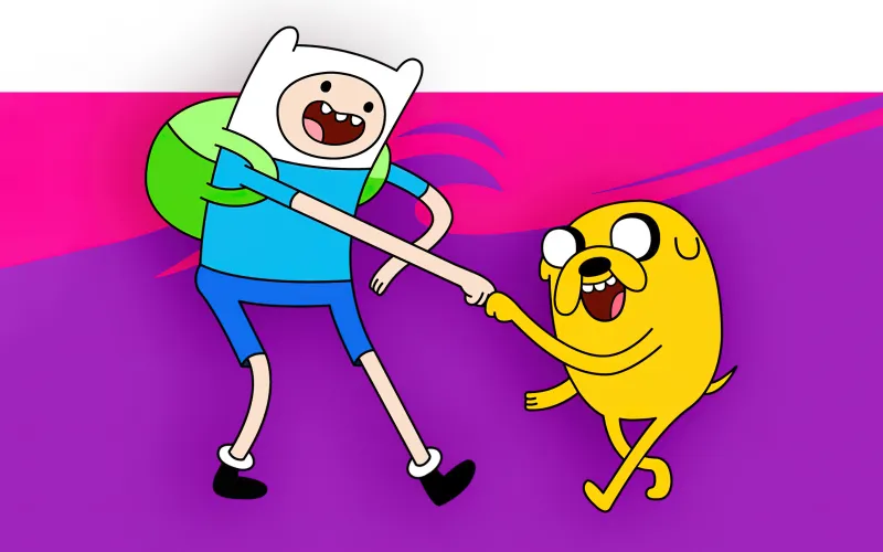 Jake and Fin 4K wallpaper, Adventure Time