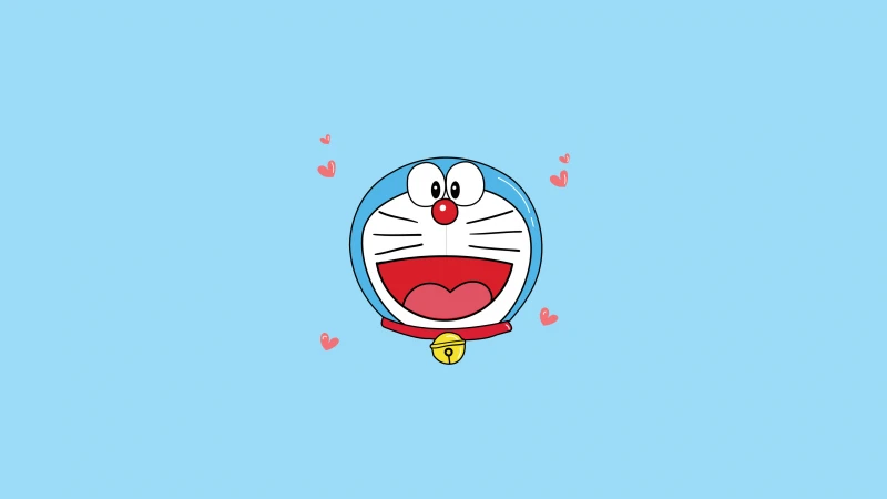 Doraemon, Minimalist, 4K cartoon wallpaper