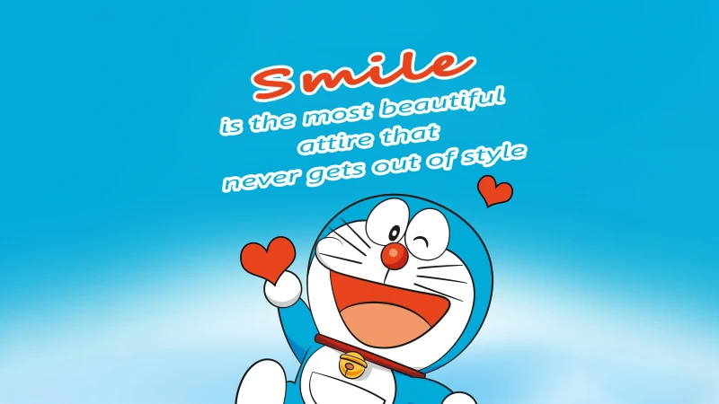 Doraemon Smile 4K wallpaper, Blue
