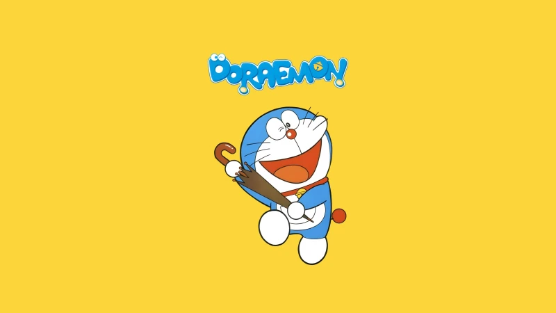 Doraemon Funny Wallpaper, Yellow background