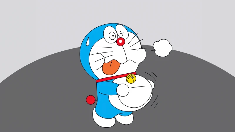 Funny Doraemon wallpaper, 5K