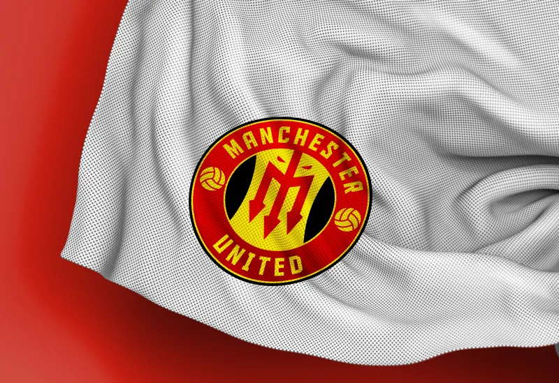 Manchester United New Logo, 4k background