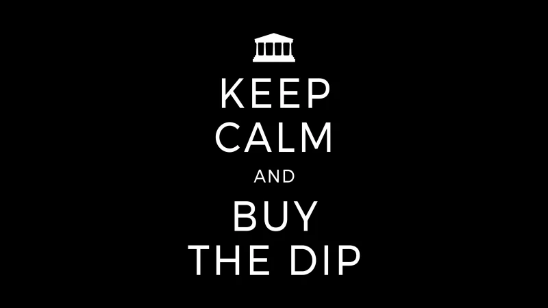 Keep Calm and Buy The Dip, 5K background, Minimalist