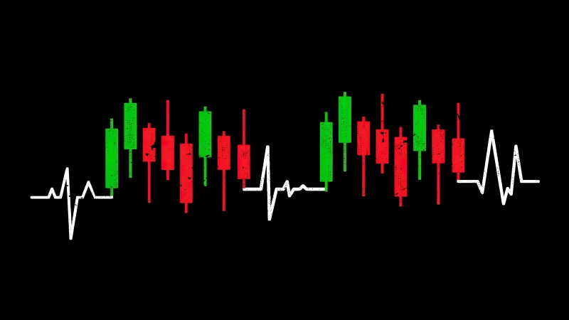 Heartbeat Stock Market Candlestick Trading Chart, Desktop background 4K