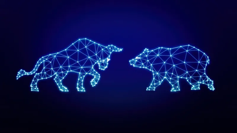 Bull vs Bear, Stock market wallpaper, Dark blue