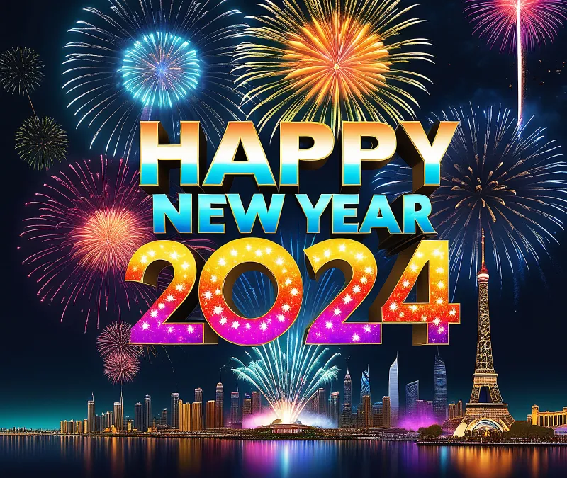 Happy New Year 2024 Fireworks wallpaper