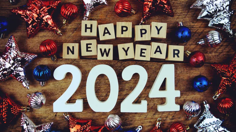 Happy New Year 2024 5K wallpaper