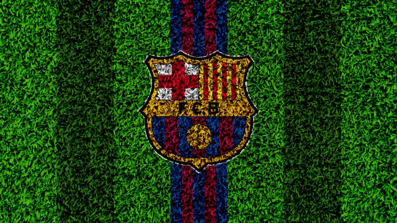 FC Barcelona Logo, Desktop background 4K