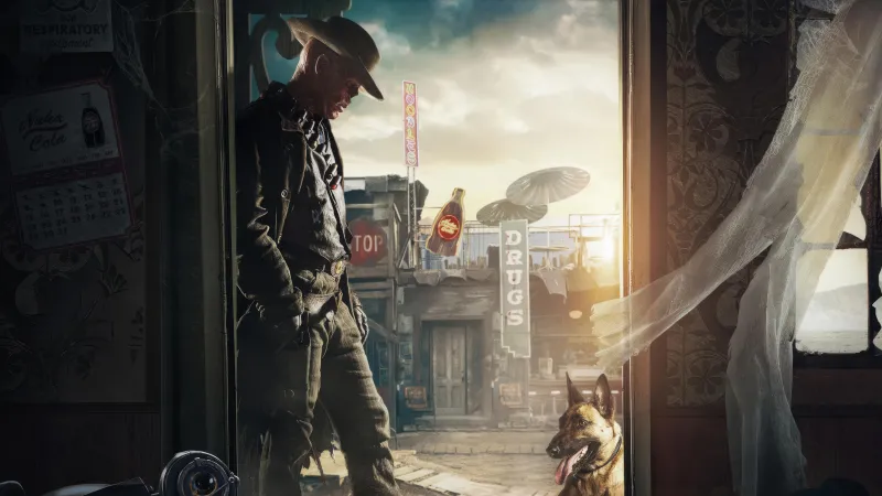 Fallout 4K wallpaper, Ghoul, Dogmeat 4K wallpaper