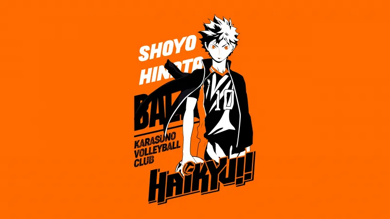 Shoyo Hinata, Haikyuu, Orange background