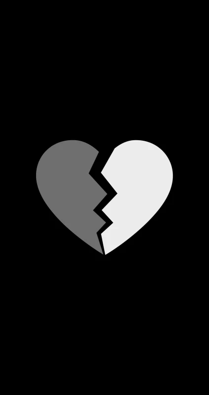 Broken heart iPhone wallpaper, Monochrome