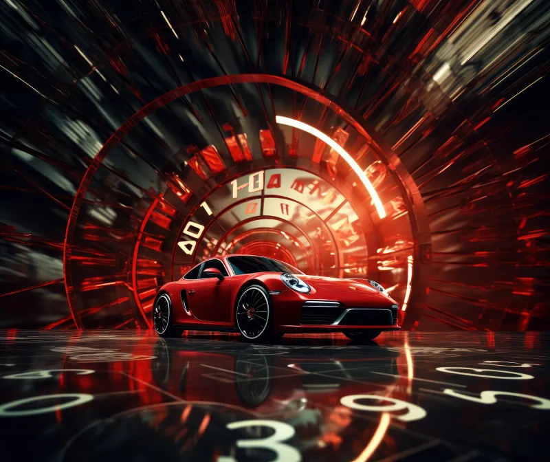 Porsche 911, Retro, Red cars, 5K, Futuristic, Exotic