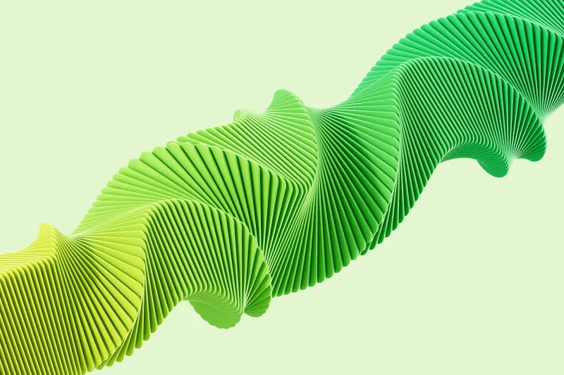 Realme Pad 2 stock wallpaper, Green 3D spiral, Light green