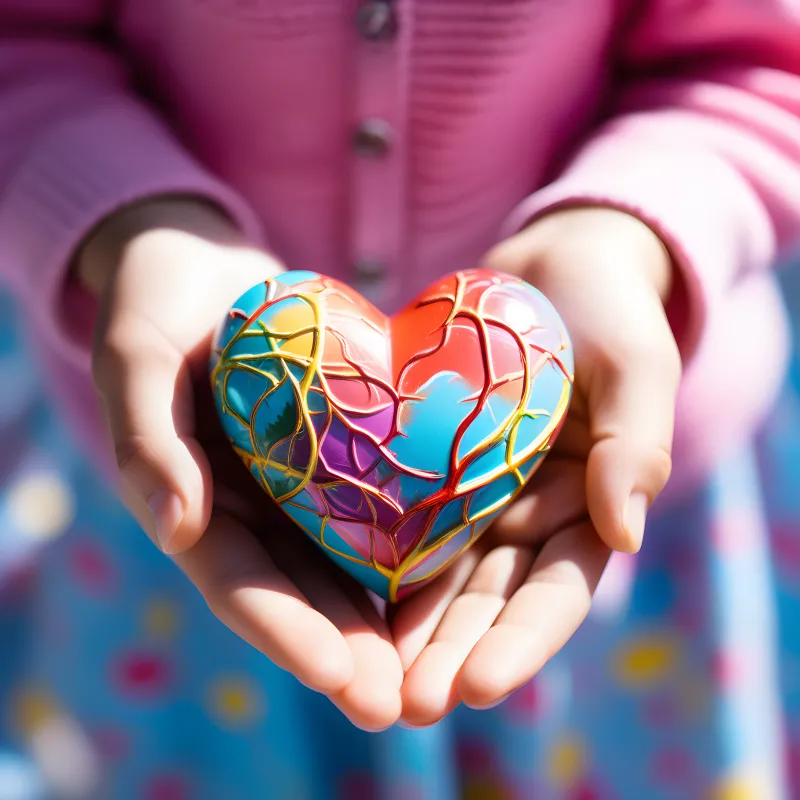 Love heart 3D Art, Valentine wallpaper, Palm, Hands together