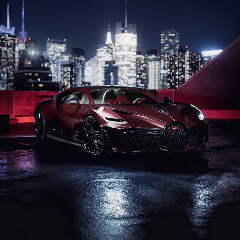 Bugatti Divo, New York City, 5K, Night City