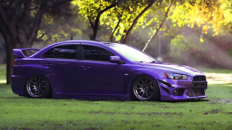 Mitsubishi Lancer Evolution, Purple car