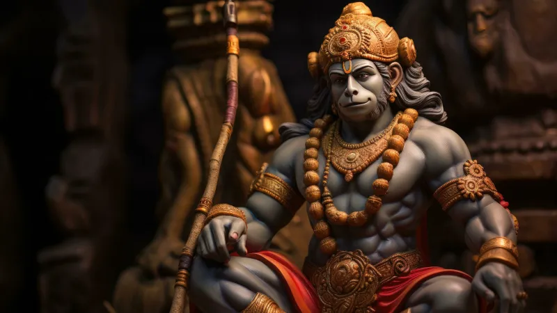 Lord Hanuman AI art, Illustration, Digital Art
