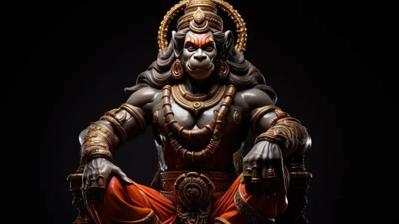 Lord Hanuman Illustration Digital Art, 5K wallpaper