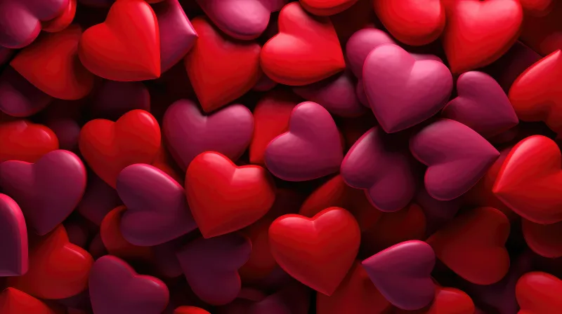 Valentine Red hearts, Love hearts, 5K background