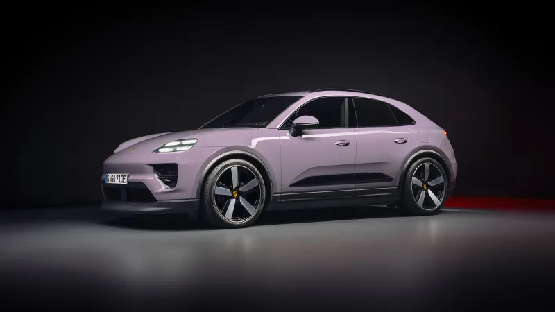 Porsche Macan 4 Electric cars, 2024, 8K, Dark background