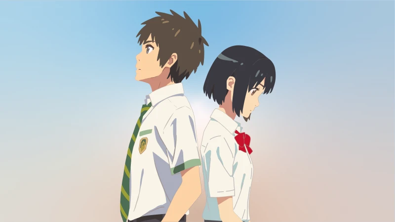 Mitsuha Miyamizu, Taki Tachibana, Desktop background 5K