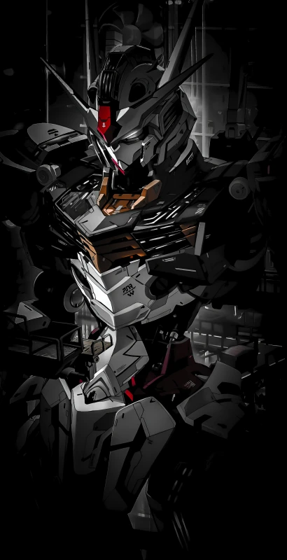 Gundam iPhone wallpaper 4K, Black