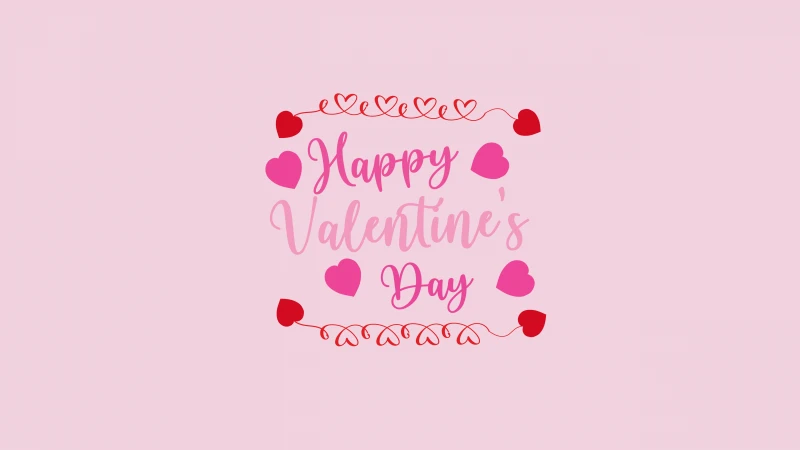 Happy Valentine's Day, Pink background, Love hearts, 5K background