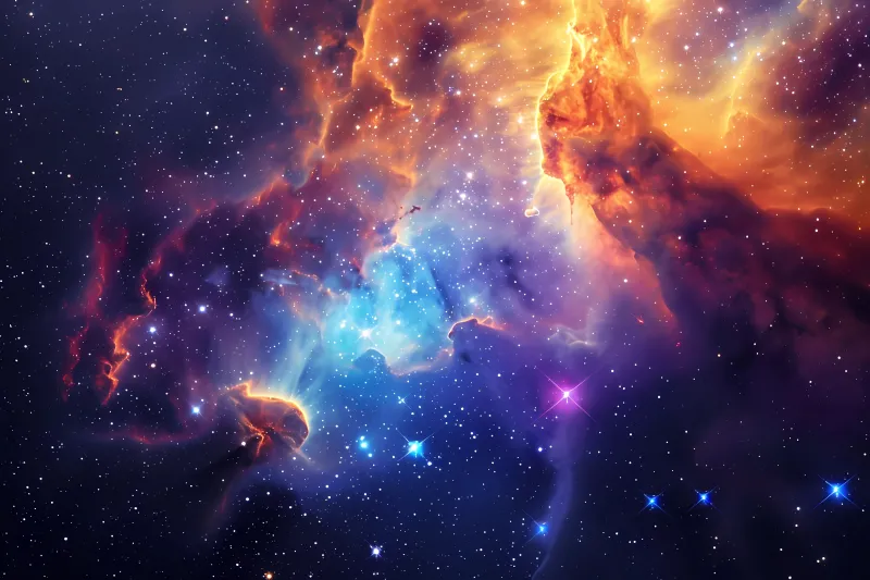 Galaxy Cosmic phenomena, Nebula 5K wallpaper, Colorful Stars