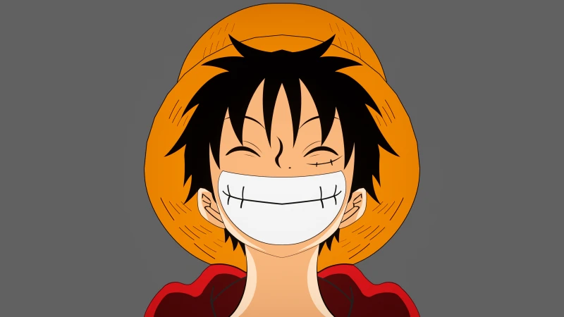 Laughing Monkey D. Luffy, Grey background