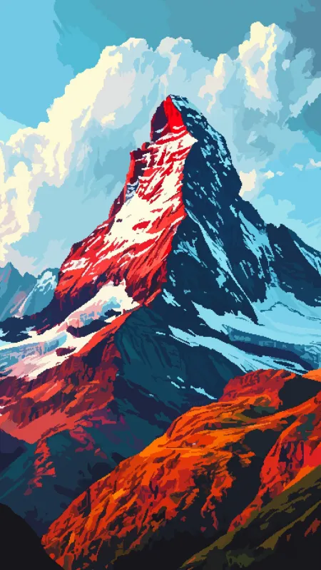 Matterhorn 8 bit, iPhone wallpaper HD