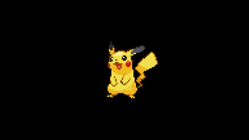 Pikachu 8 bit, HD background, Black