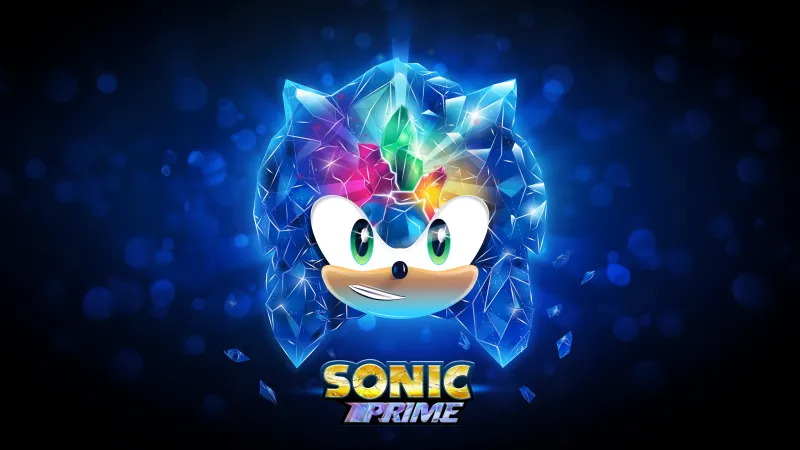 Sonic Prime Netflix series, TV series, Animation, Vibrant, Blue background
