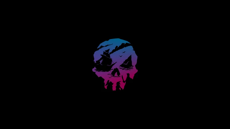 Sea of Thieves Skull Logo, AMOLED 4K wallpaper