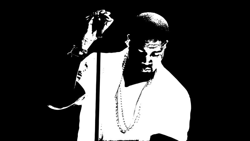 Kanye West, Black wallpaper, Monochrome