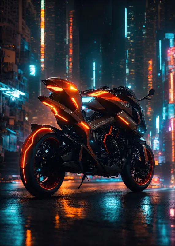 Cyberpunk Neon motorcycle