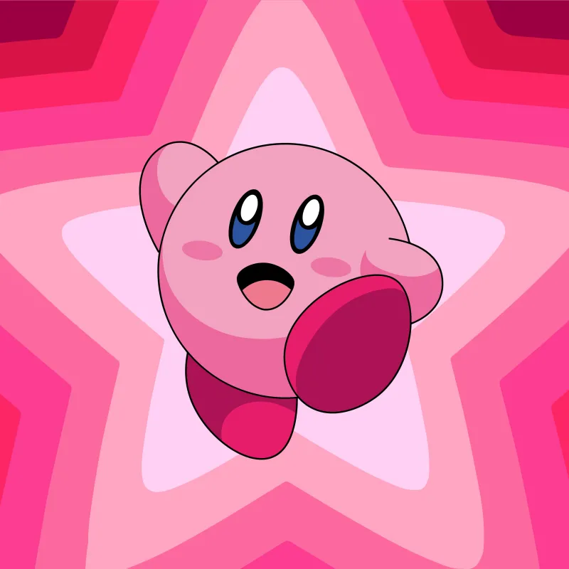 Kirby, iPad wallpaper 4K, Pink theme