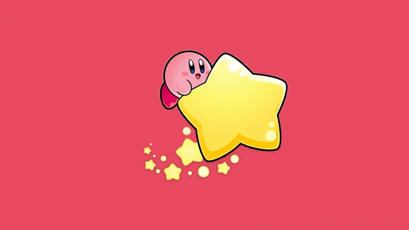 Kirby, Yellow stars, Orange background