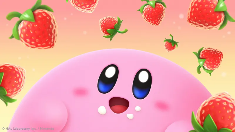 Kirby, Strawberries 4K wallpaper