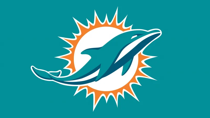 Miami Dolphins Logo Wallpaper, Blue background