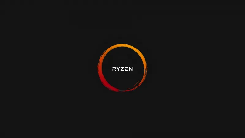 AMD Ryzen 8K Wallpaper, Logo, Dark background